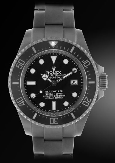 Bamford Watch Department a débuté sa carrière de customisateur de montres en proposant un traitement basique de noircissement des modèles. La société s'est depuis perfectionnée en mettant au point des traitements de surface dont la dureté est proche de celle du diamant. Photo : Rolex Deepsea Supermatte.