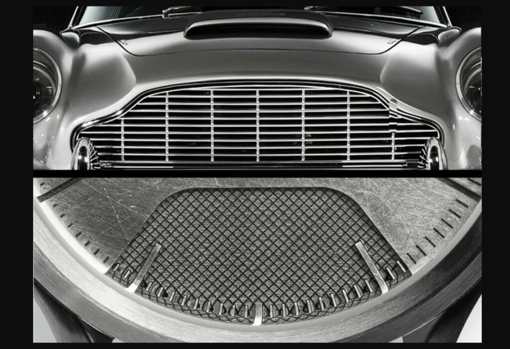 Calandre Aston Martin DB5 versus montre Atelier Jalaper