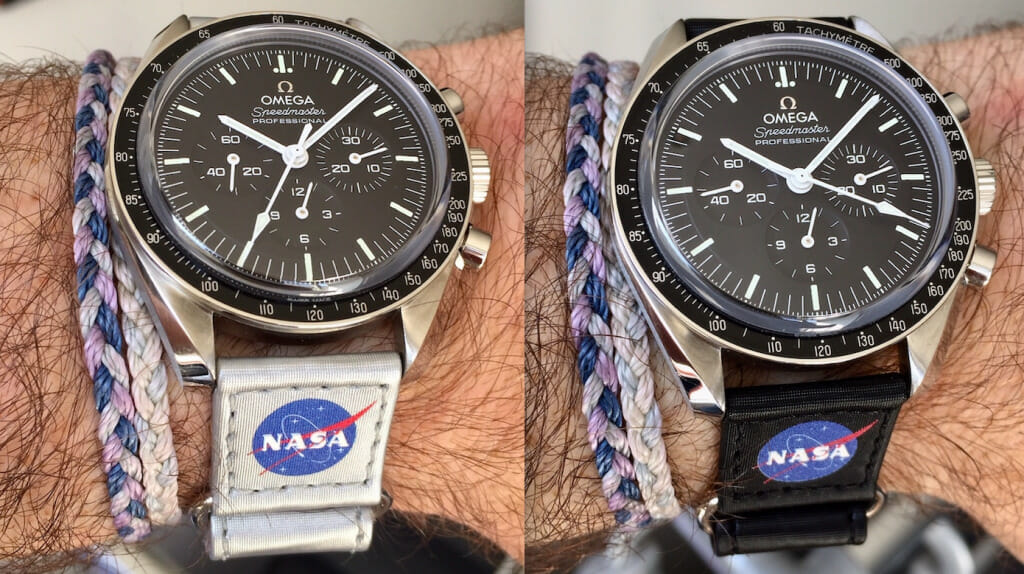 Photo au poignet - Omega Speedmaster Moonwatch Master Chronometer sur Velcro