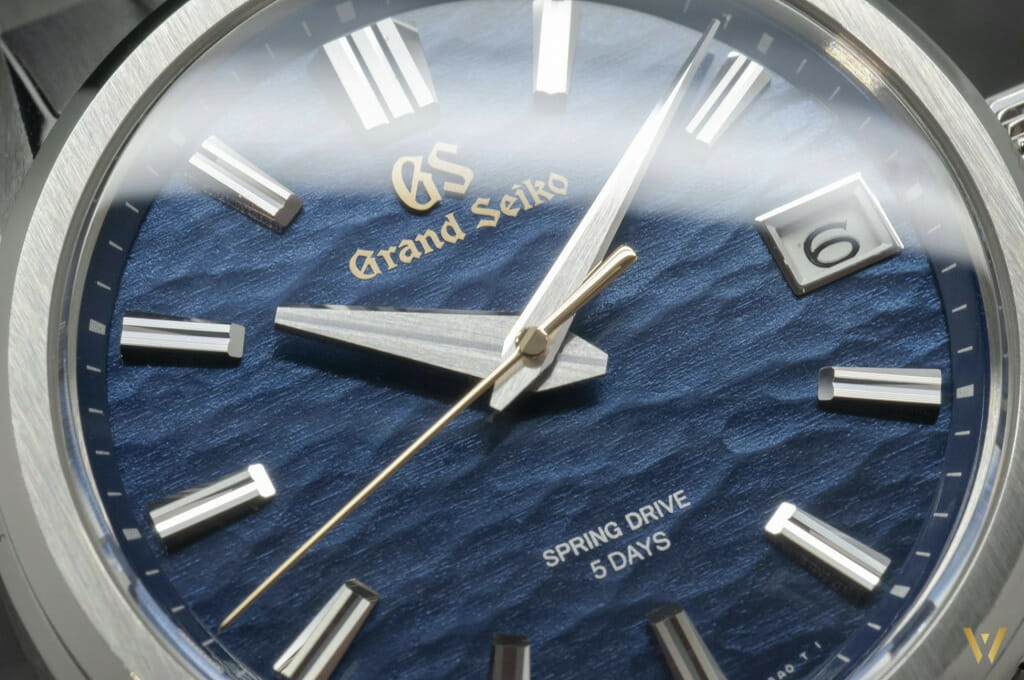 Vue macro : cadran de la montre Grand Seiko SLGA007