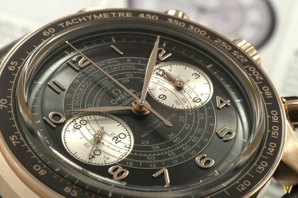 Cadran montre marron - Chronographe Omega Speedmaster Chronoscope