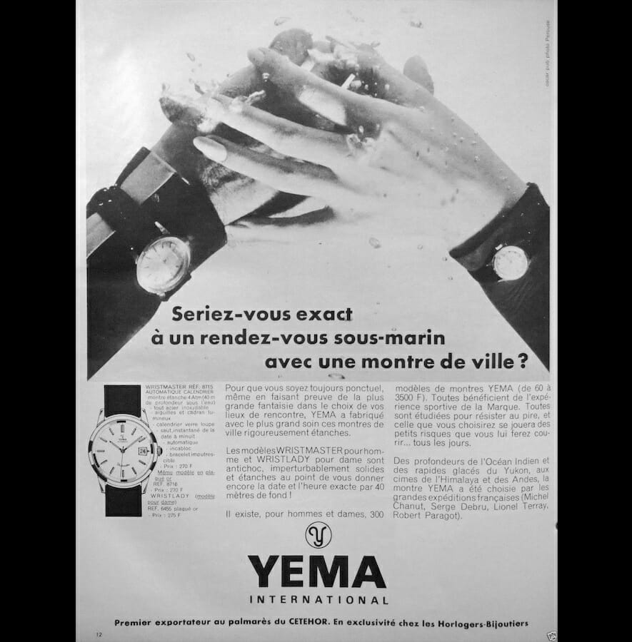 Publicité ancienne - Yema Wristmaster