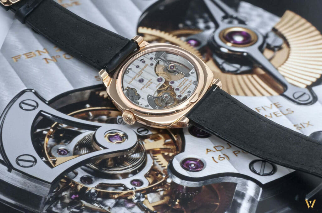 Photo verso - Laurent Ferrier Rétro Square Micro-rotor or rouge